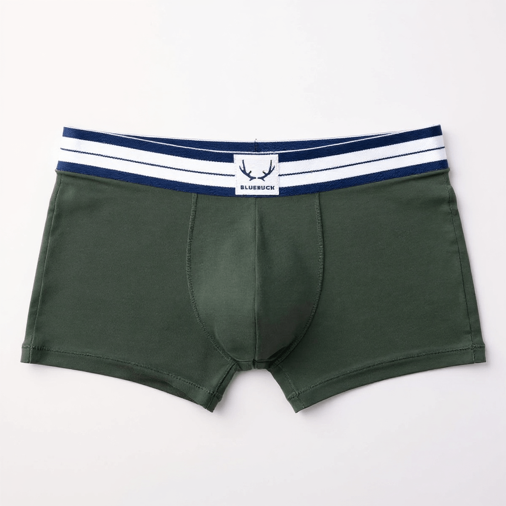 Boxer homme vert foncé en coton bio - BLUEBUCK