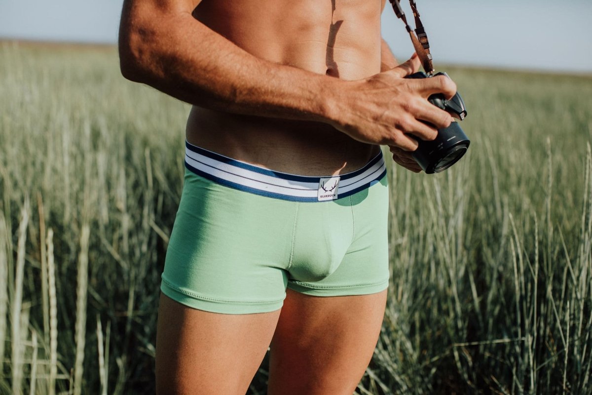 Boxer homme vert iceberg en coton bio - BLUEBUCK