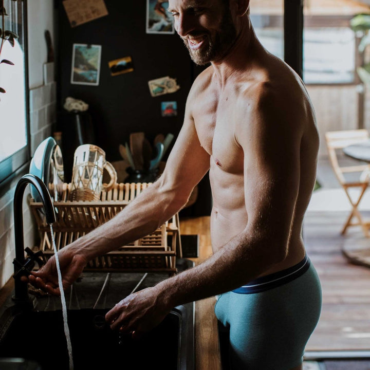 Boxer homme vert menthe en coton bio et seaqual - BLUEBUCK