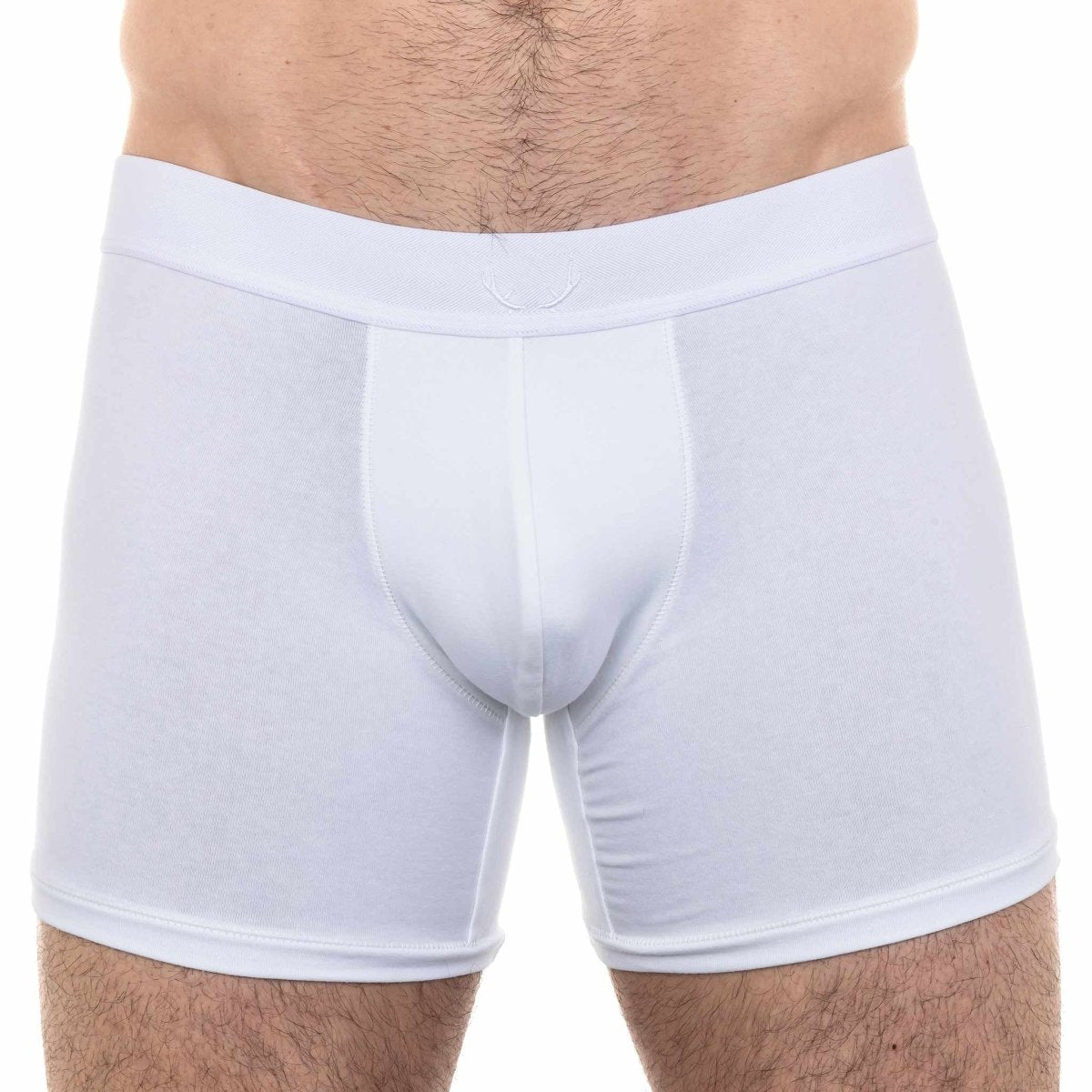 Boxer long homme blanc en coton recyclé - BLUEBUCK