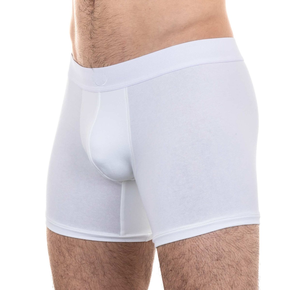 Boxer long homme blanc en coton recyclé - BLUEBUCK