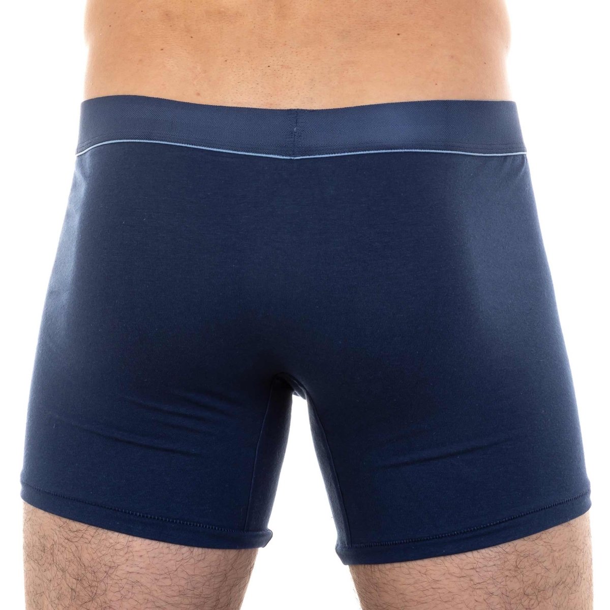 Boxer long homme bleu foncé en coton recyclé - BLUEBUCK