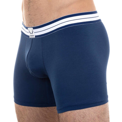 Boxer long homme bleu marine en coton bio - BLUEBUCK