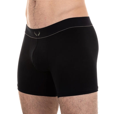 Boxer long homme en coton recyclé noir - BLUEBUCK