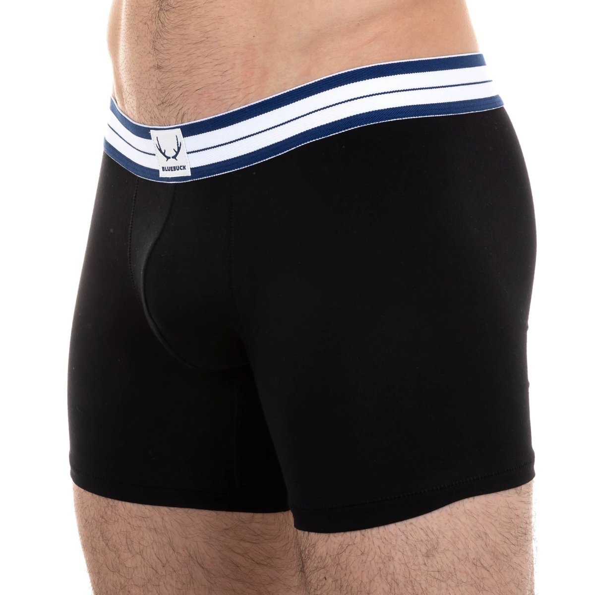 Boxer long homme noir en coton bio - BLUEBUCK