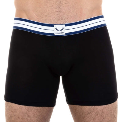 Boxer long homme noir en coton bio - BLUEBUCK