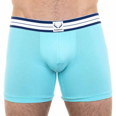 Boxer long homme turquoise en coton bio - BLUEBUCK