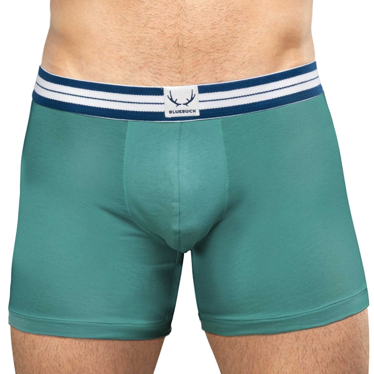 Boxer long homme vert en coton bio - BLUEBUCK