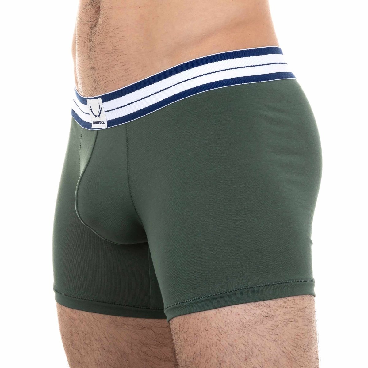 Boxer long homme vert foncé en coton bio - BLUEBUCK