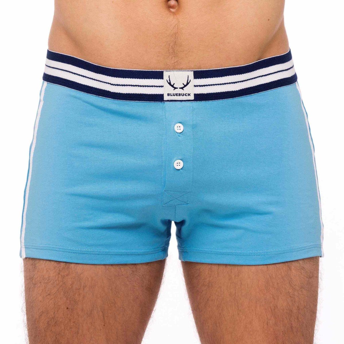 Caleçon homme bleu ciel en coton bio - BLUEBUCK