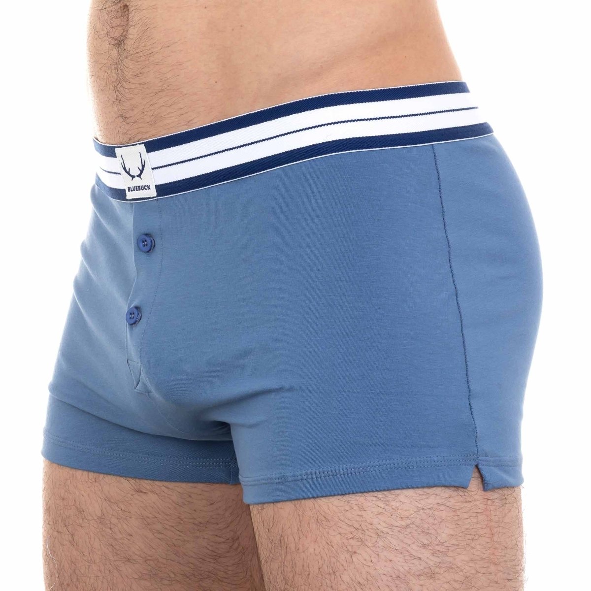 Caleçon homme bleu lune en coton bio - BLUEBUCK