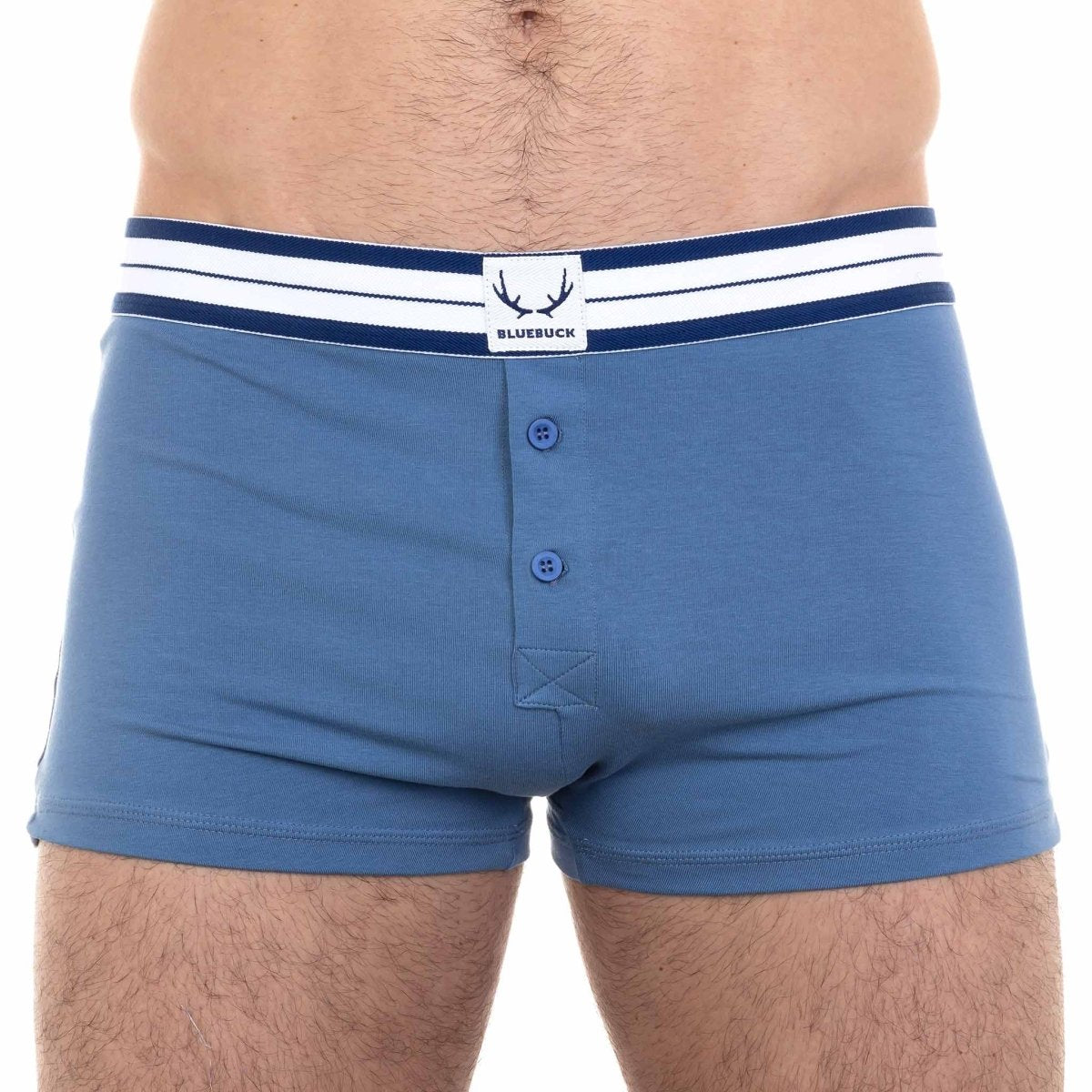 Caleçon homme bleu lune en coton bio - BLUEBUCK