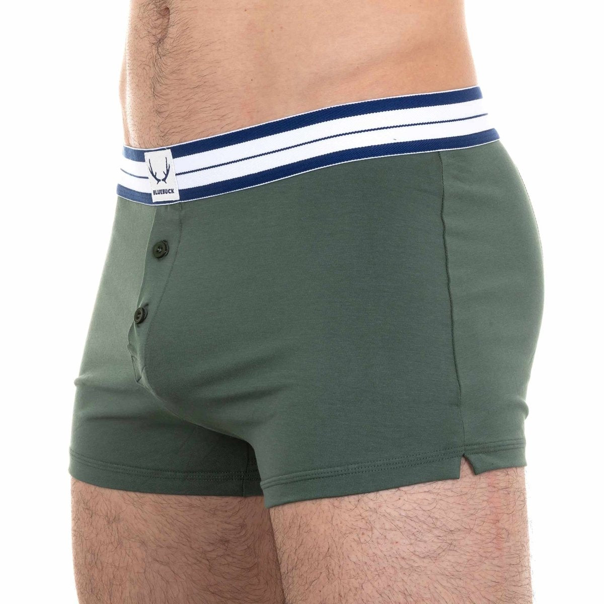 Caleçon homme vert foncé en coton bio - BLUEBUCK