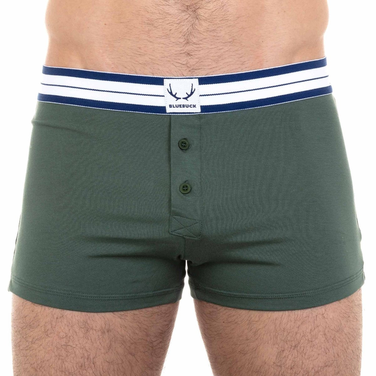 Caleçon homme vert foncé en coton bio - BLUEBUCK