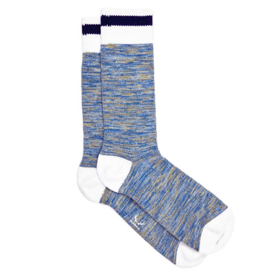 Chaussettes homme bleu et jaune en coton bio - BLUEBUCK