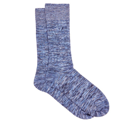 Chaussettes homme bleu roi chiné en coton bio - BLUEBUCK