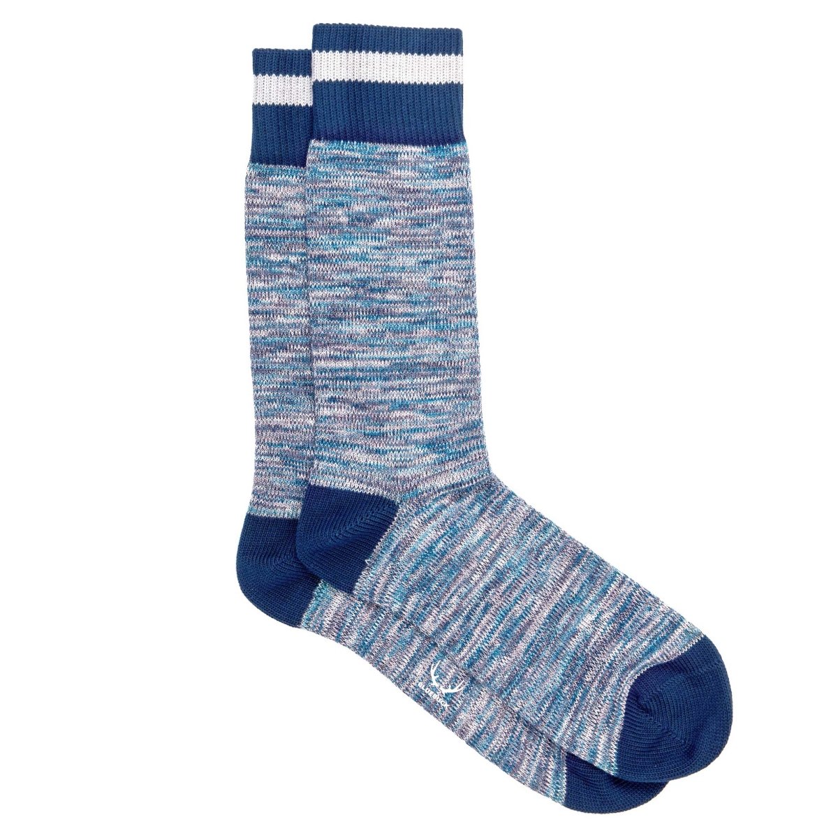 Chaussettes homme en coton bio bleu et gris - BLUEBUCK