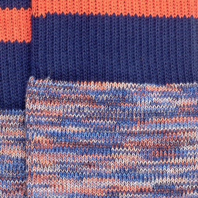 Chaussettes homme orange et bleu en coton bio - BLUEBUCK