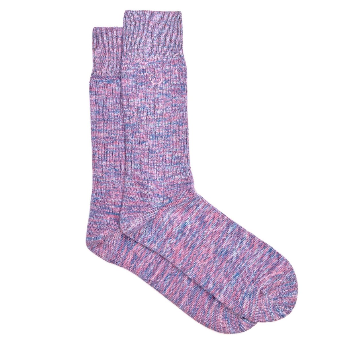 Chaussettes homme rose chiné en coton bio - BLUEBUCK