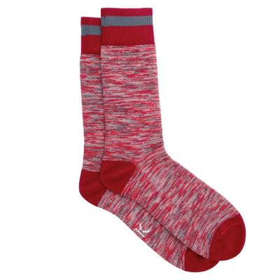 Chaussettes homme rouge et gris en coton bio - BLUEBUCK