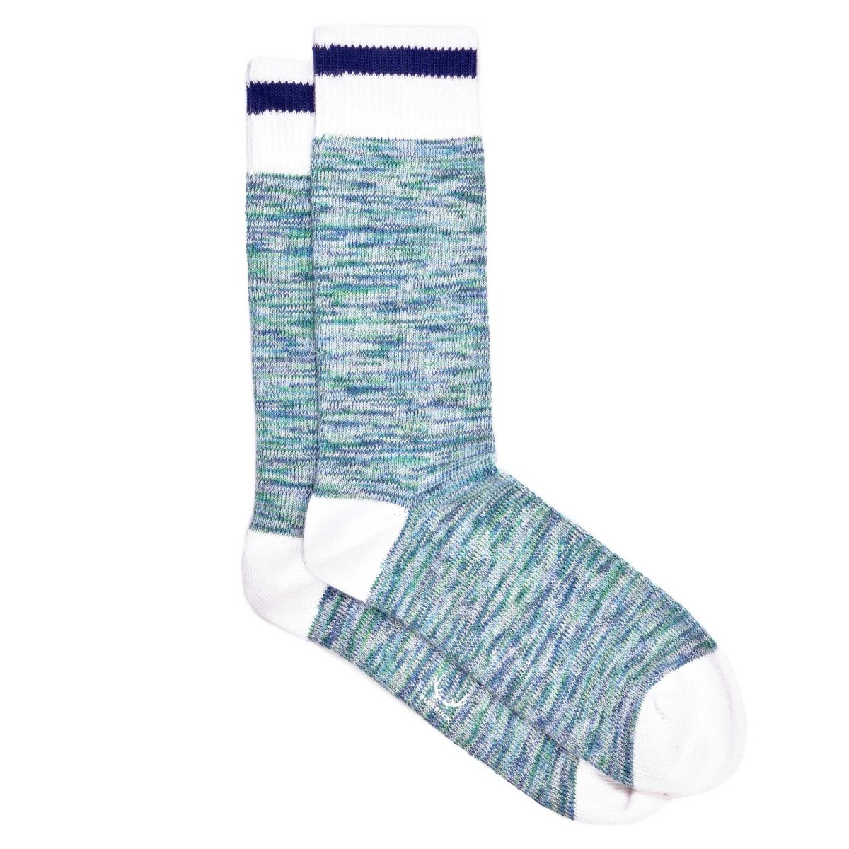 Chaussettes homme vert clair et bleu en coton bio - BLUEBUCK