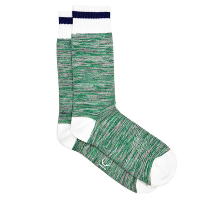 Chaussettes homme vertes et grises en coton bio - BLUEBUCK