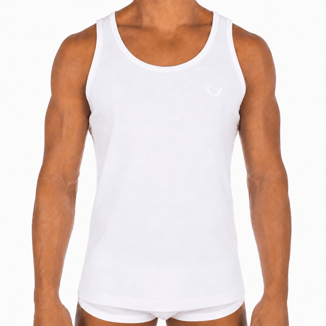Débardeur homme blanc en coton bio - BLUEBUCK