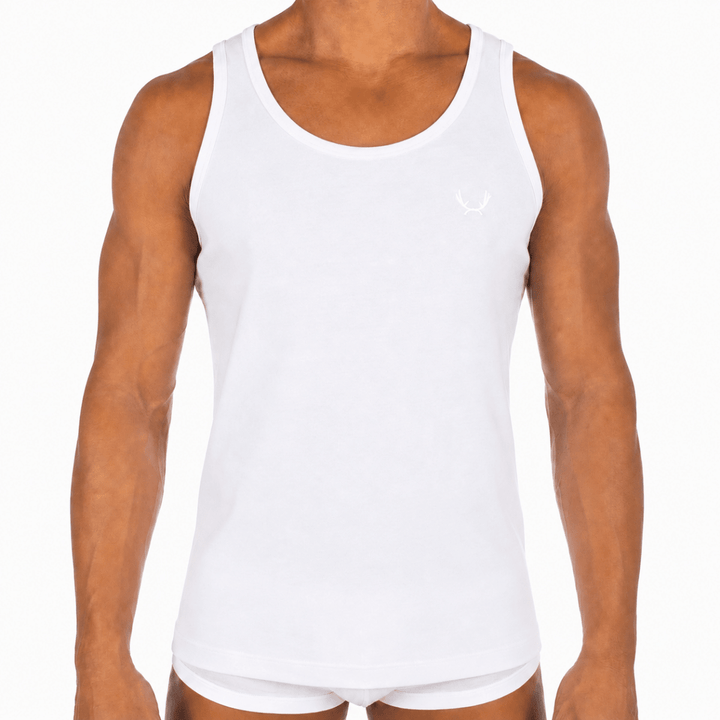 Débardeur homme blanc en coton bio - BLUEBUCK