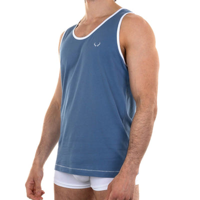 Débardeur homme bleu lune en coton bio - BLUEBUCK