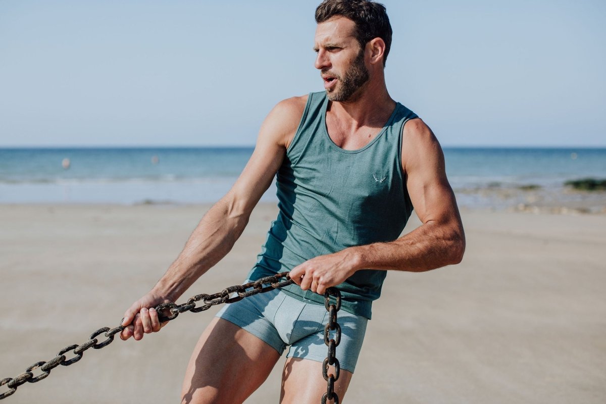 Débardeur homme vert forêt en Tencel - BLUEBUCK