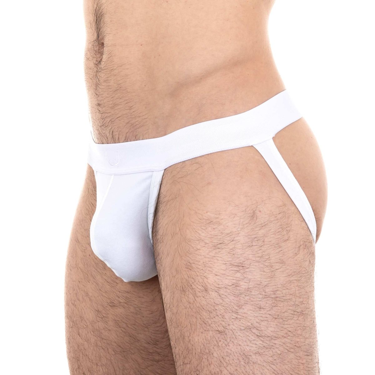 String homme blanc en dentelle avec porte-jarretelles String homme blanc en dentelle avec porte-jarretelles
