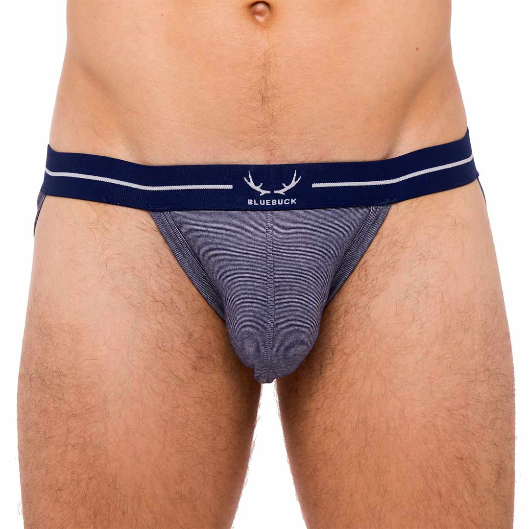 Jockstrap bleu crépuscule en coton bio - BLUEBUCK