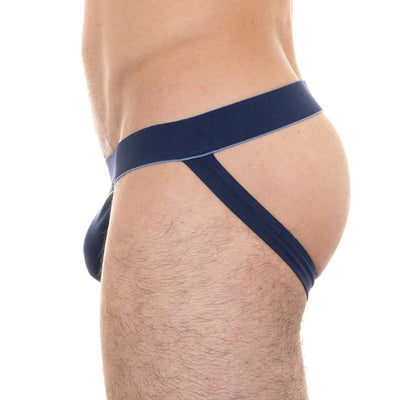 Jockstrap bleu foncé en coton recyclé - BLUEBUCK