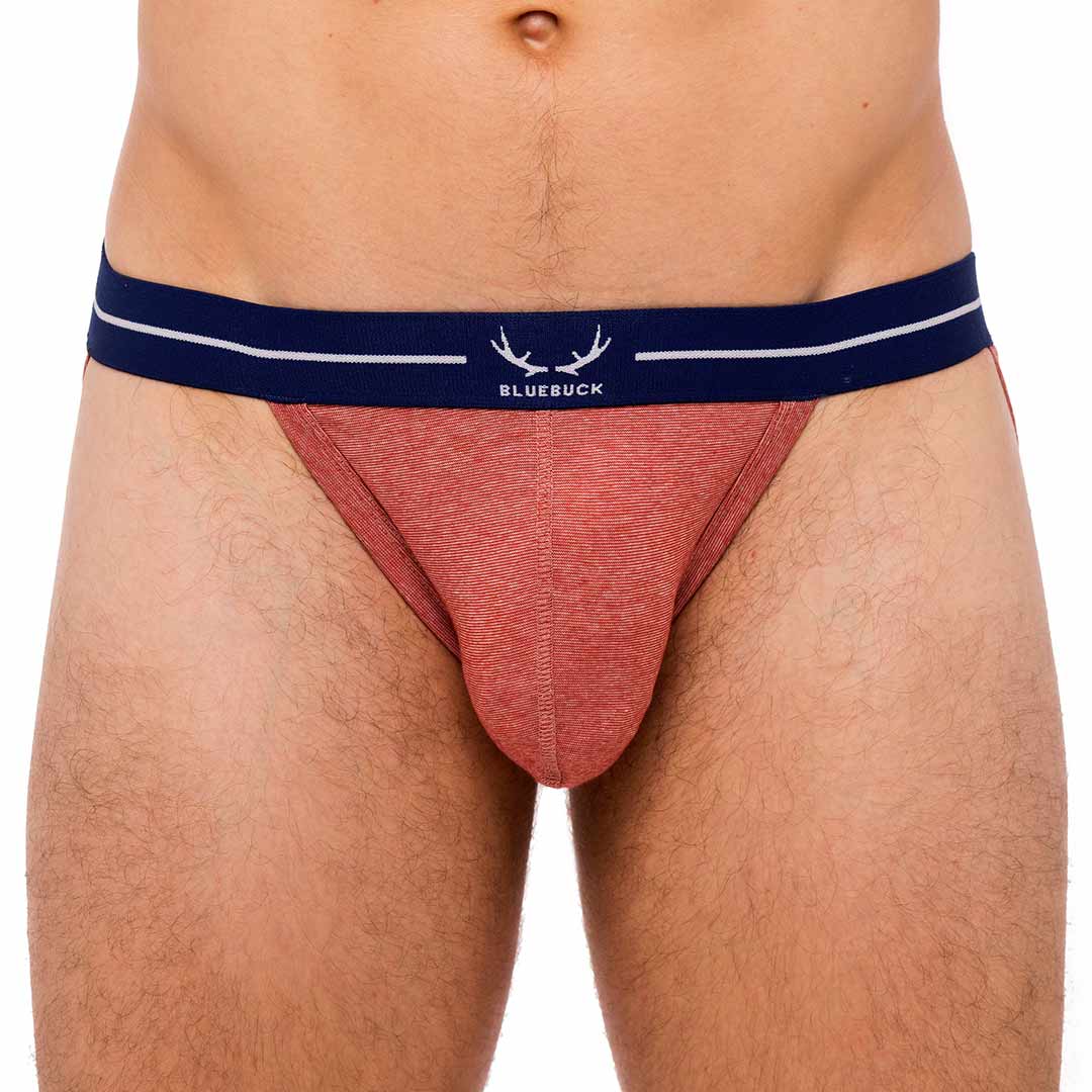 Jockstrap brique chinée en coton bio et seaqual - BLUEBUCK
