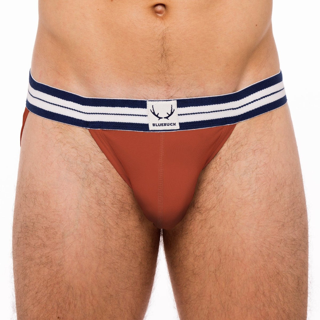 Jockstrap rouge brique en coton bio - BLUEBUCK