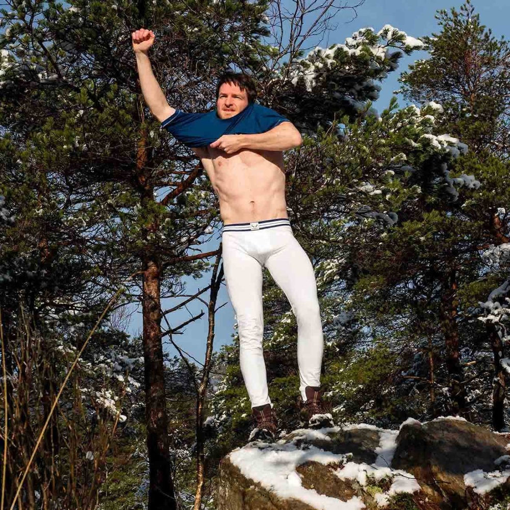 Legging homme blanc en coton bio - BLUEBUCK
