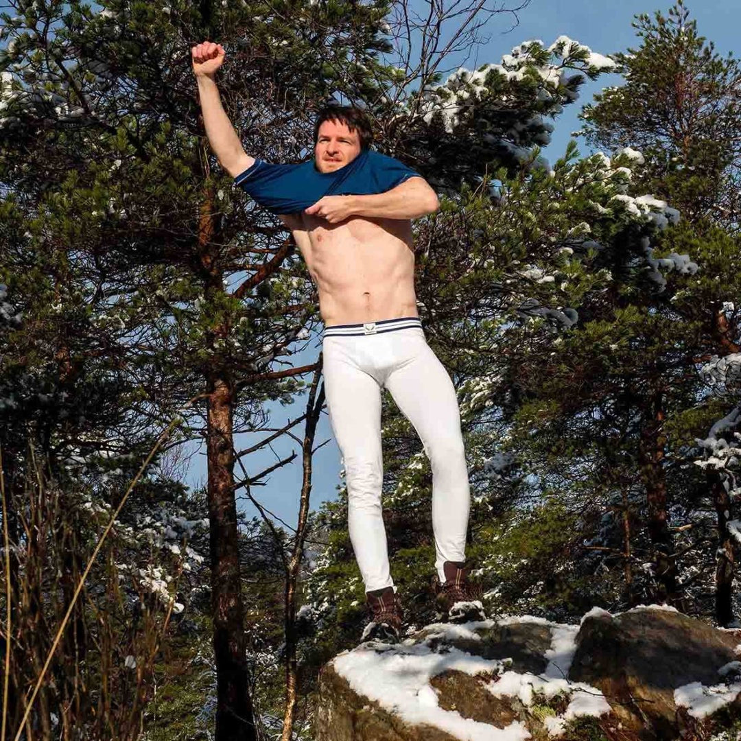 Legging homme blanc en coton bio - BLUEBUCK