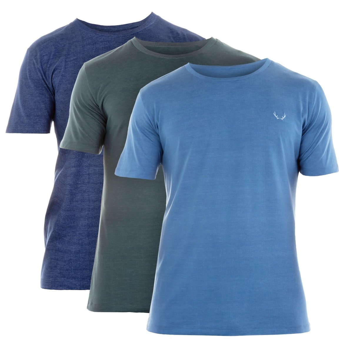 Pack de 3 T-shirt homme en Tencel - Bleu & Vert - BLUEBUCK