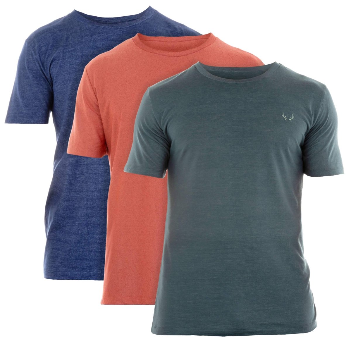 Pack de 3 T-shirt homme en Tencel - rouge, vert et bleu - BLUEBUCK