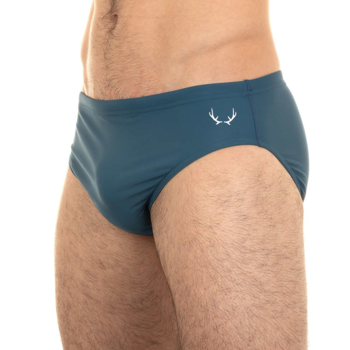 Slip de bain homme bleu vert en nylon recyclé - BLUEBUCK