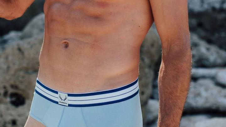 Slip homme bleu glace en coton bio - BLUEBUCK