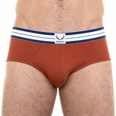 Slip homme rouge brique en coton bio - BLUEBUCK