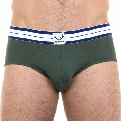 Slip homme vert foncé en coton bio - BLUEBUCK