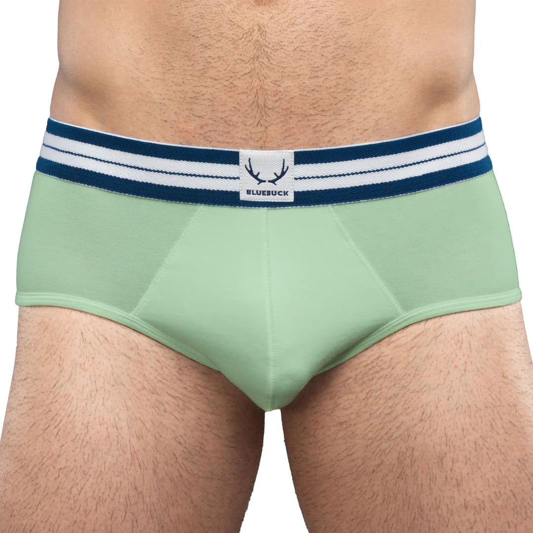 Slip homme vert iceberg en coton bio - BLUEBUCK