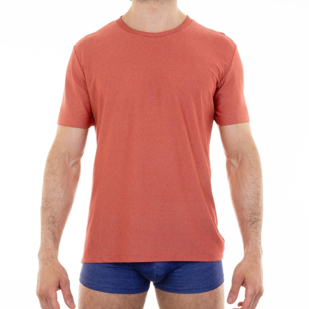 T - shirt homme rouge en Tencel - BLUEBUCK