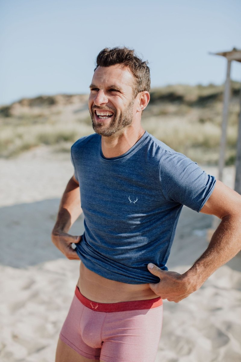 T - shirt homme rouge en Tencel - BLUEBUCK