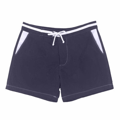 Navy blue swim shorts - white details