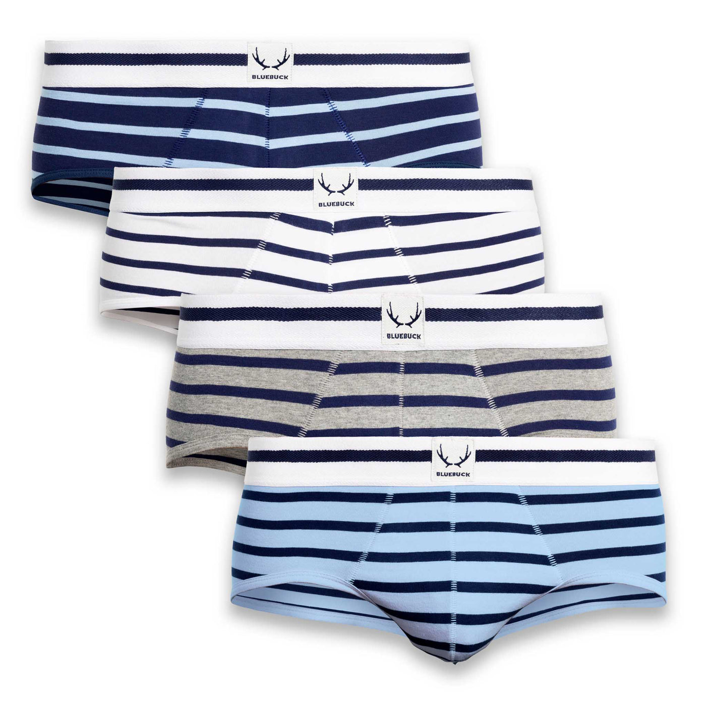 4 briefs with stripes for men in organic cotton