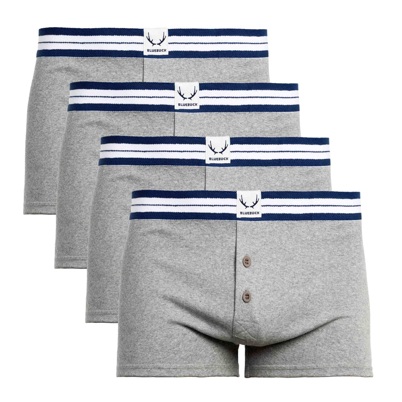 4 grey boxers in organic cotton for men