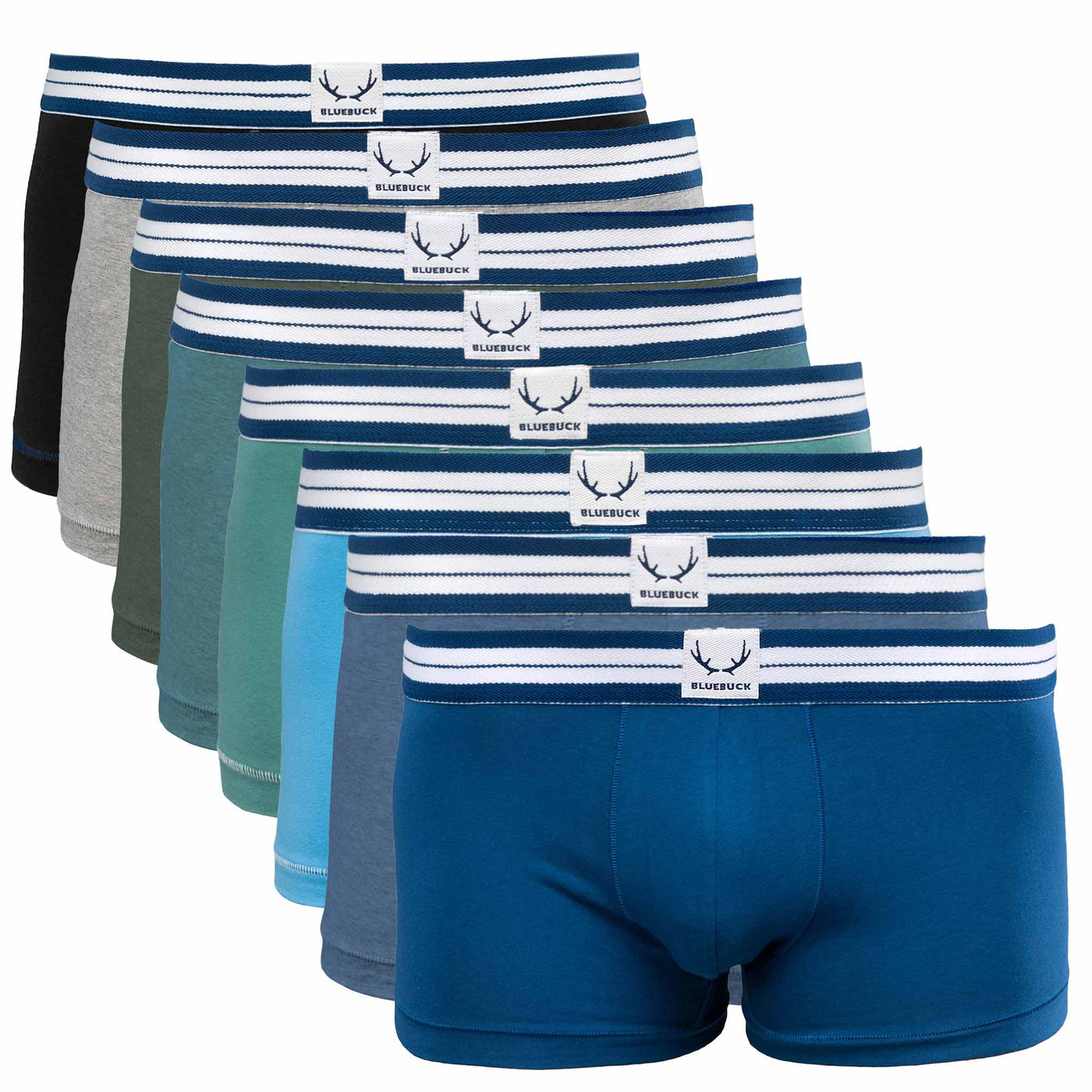 8 classic trunks for men, in organic cotton
